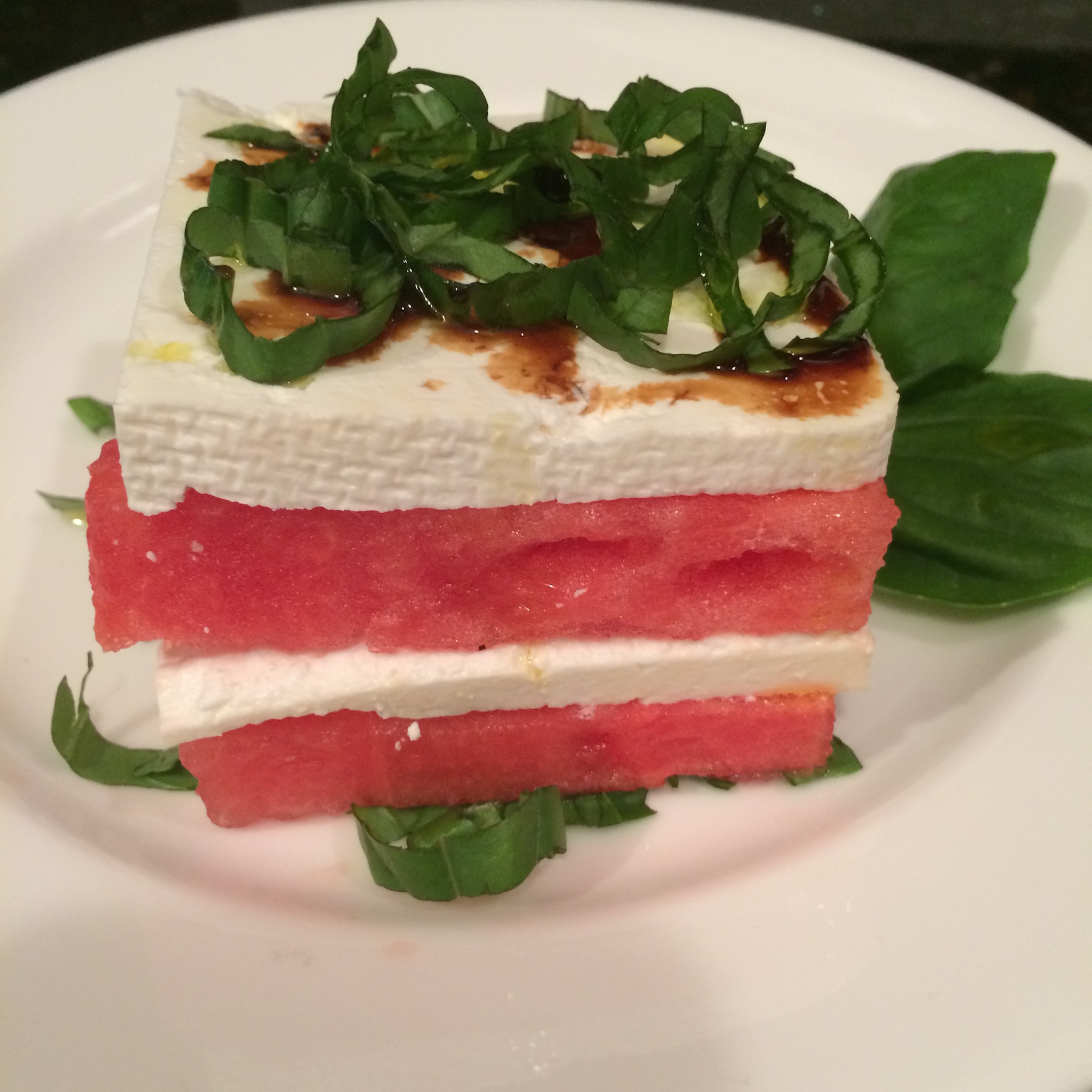 stacked watermelon salad