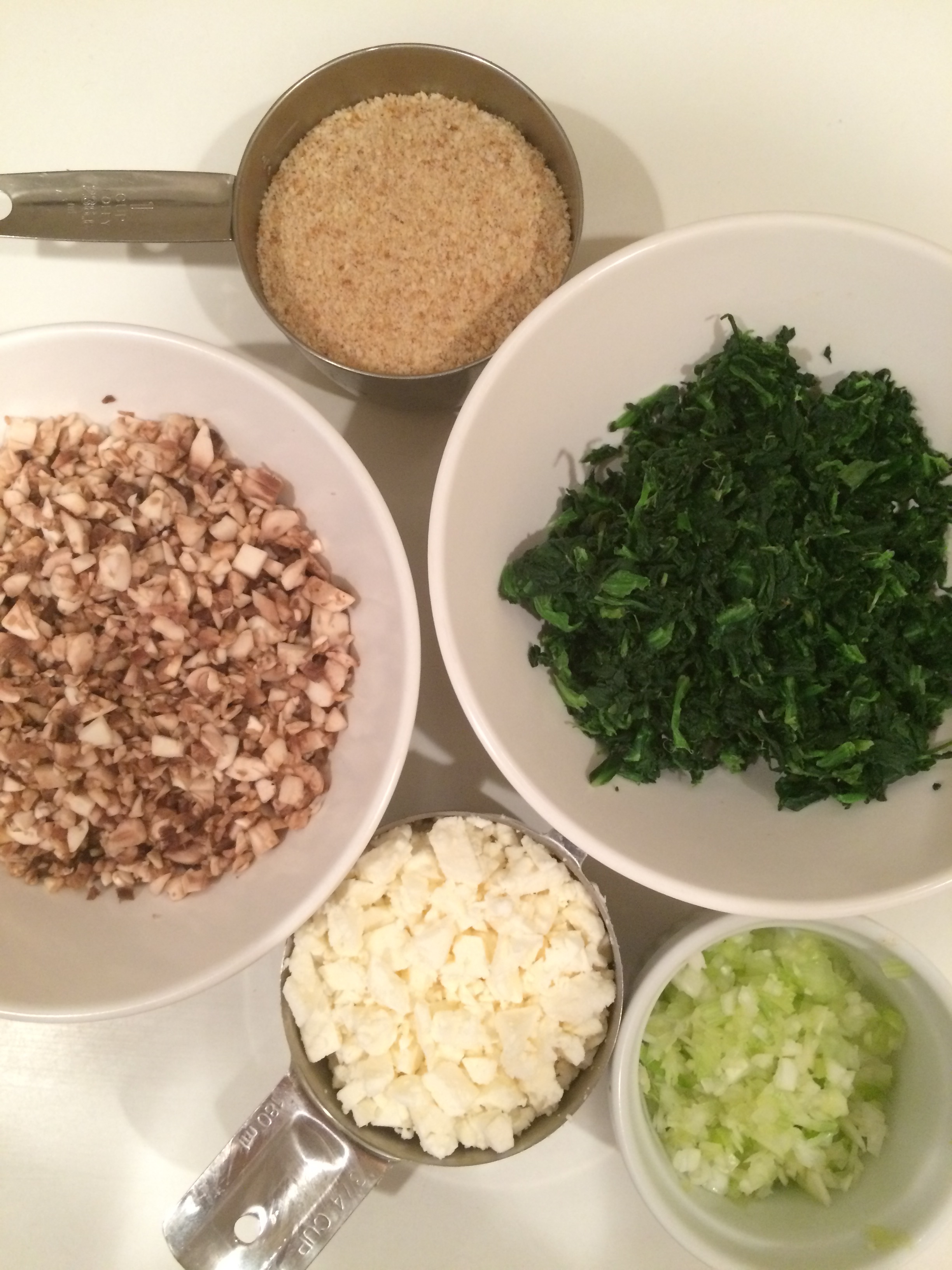 Ingredients for Spinach, Mushroom and Feta CutletsMG_2120