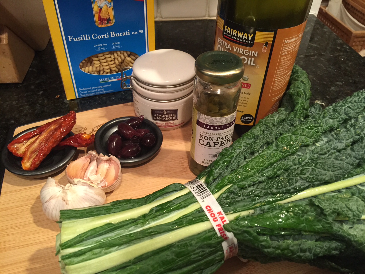 Mise en place Kale pasta