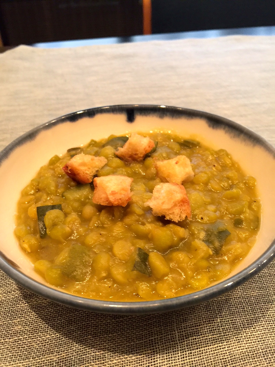 3rd plated split pea soup
