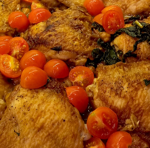 Skillet chicken crop