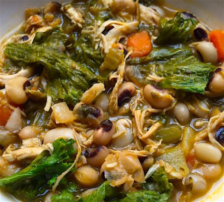 Chicken, Black-Eyed Peas, and Mustard Greens Stew - The Pollan Family
