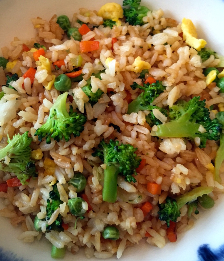 close-up plated fried rice