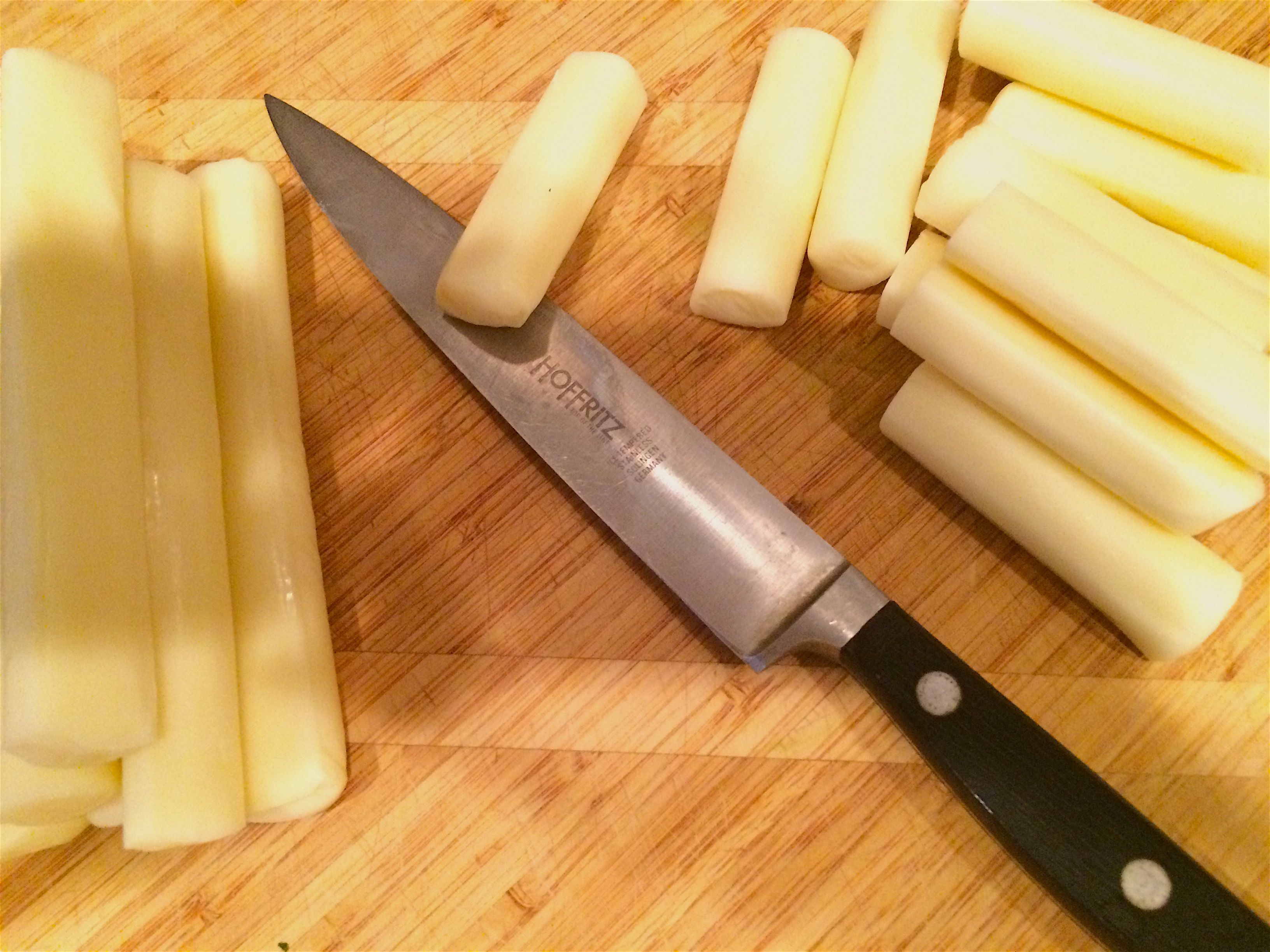 cut mozzarella sticks
