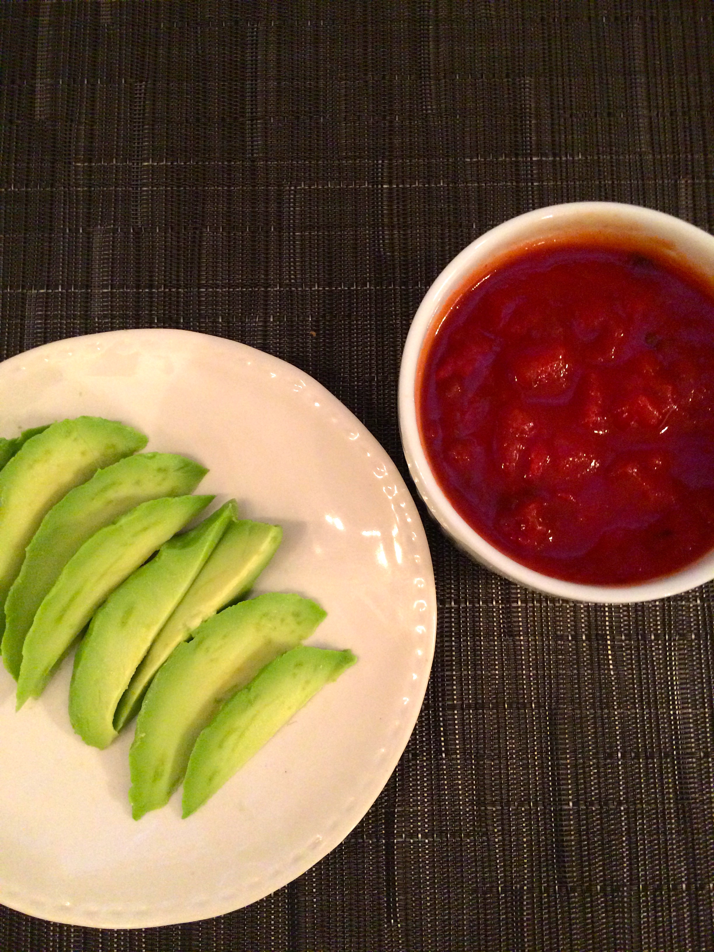 Avocado and salsa for nachos