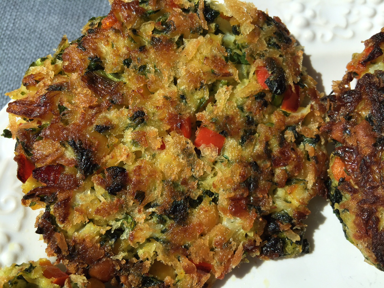 Close up chickpea patty