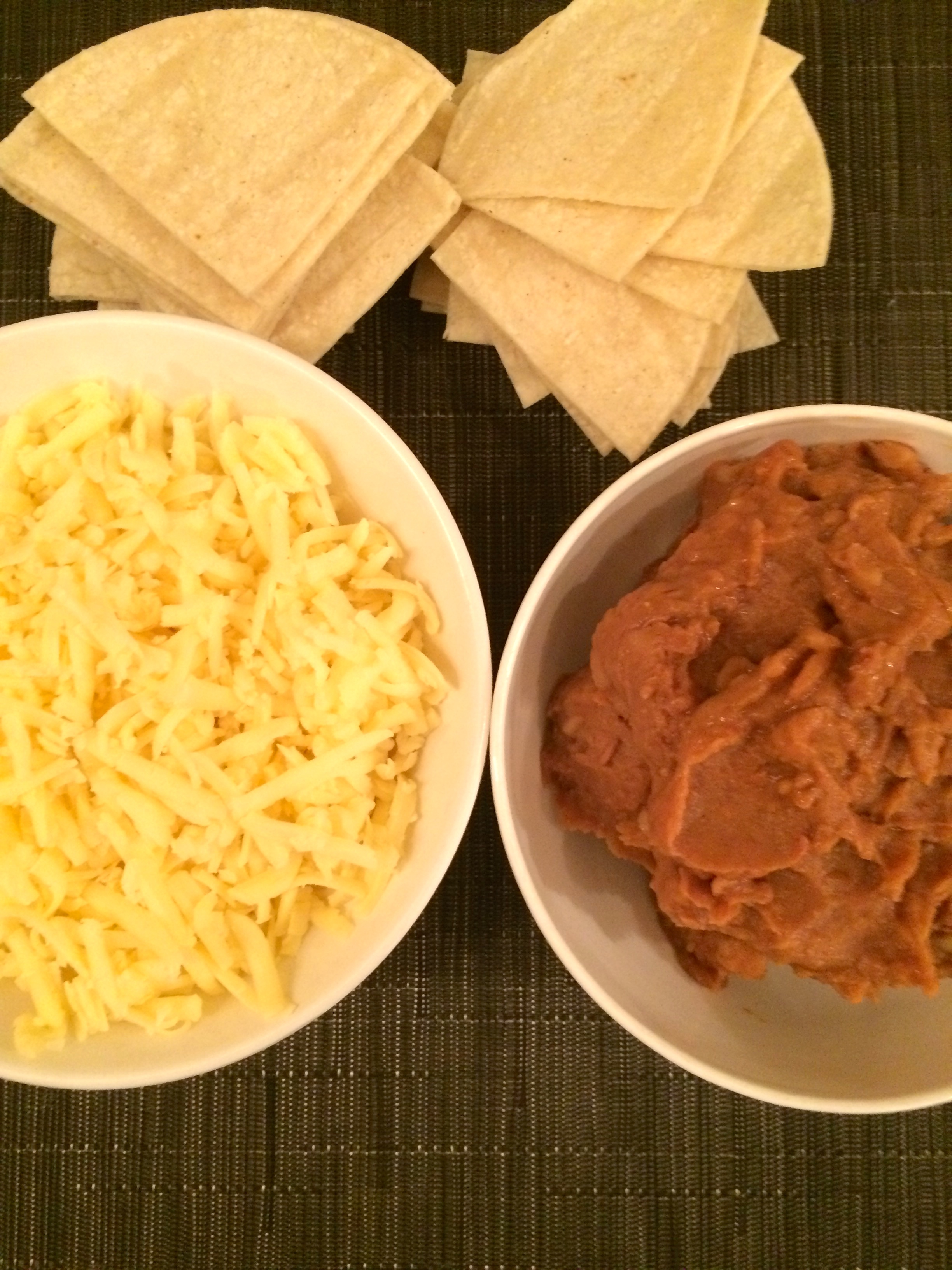 Prepped ingredients nachos