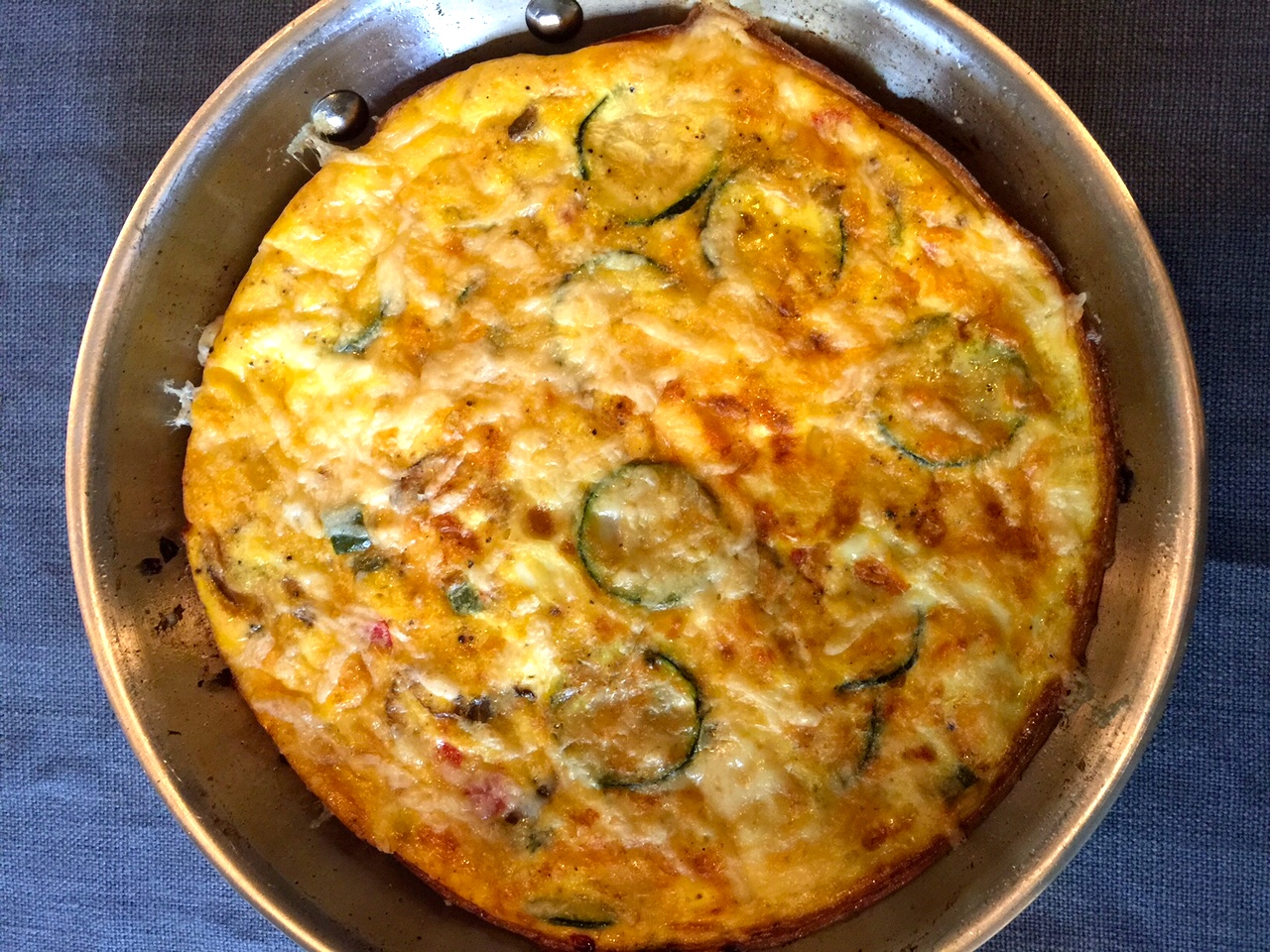 finished frittata in skillet