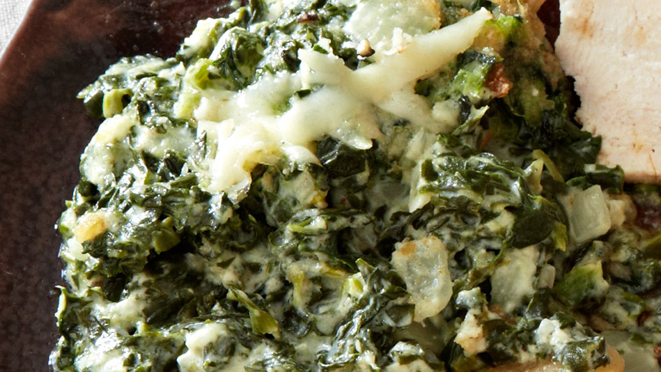 Creamed Spinach Gratin with Toasted Breadcrumbs