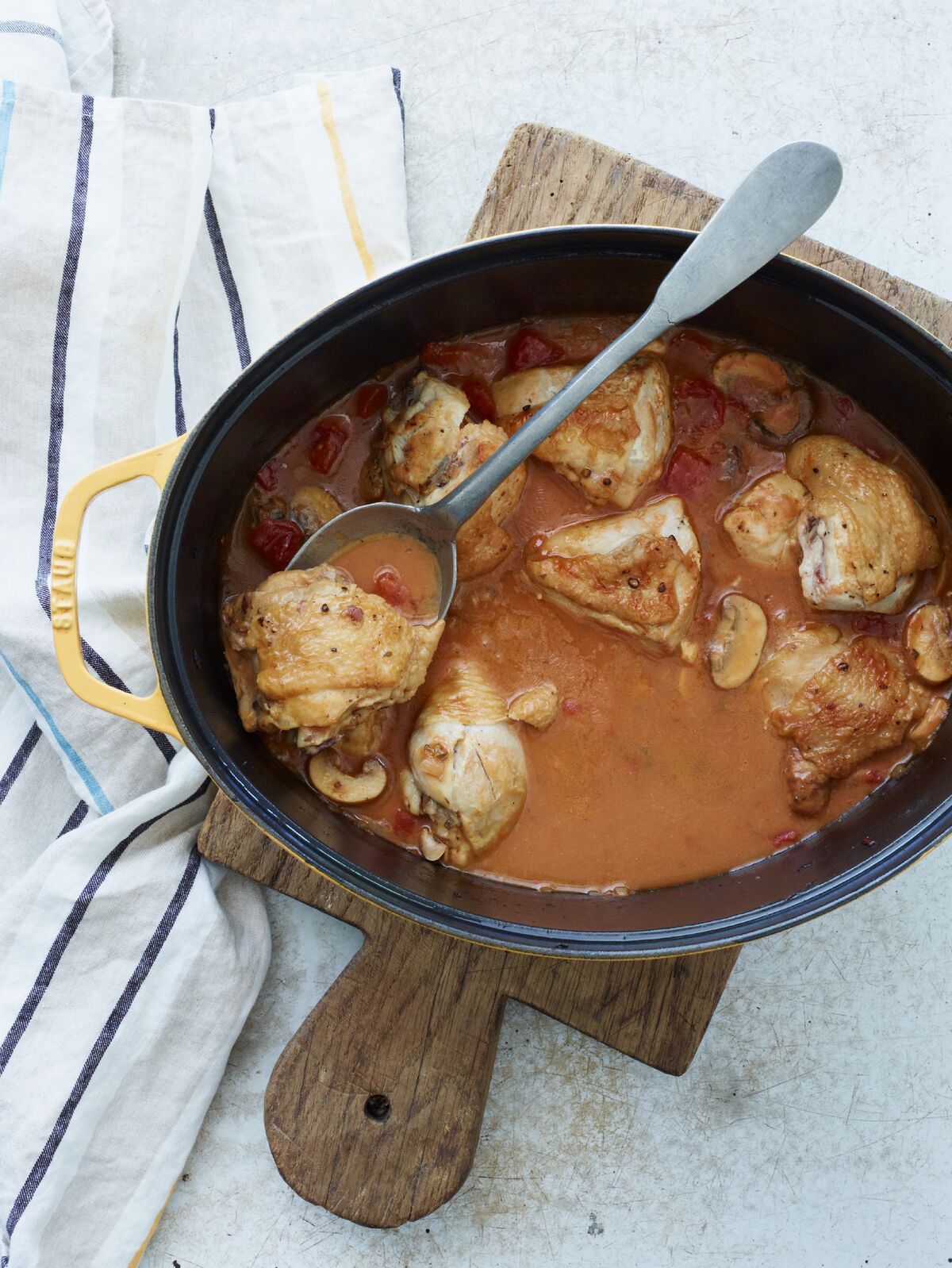 Hunter’s Chicken Stew with Tomatoes and Mushrooms